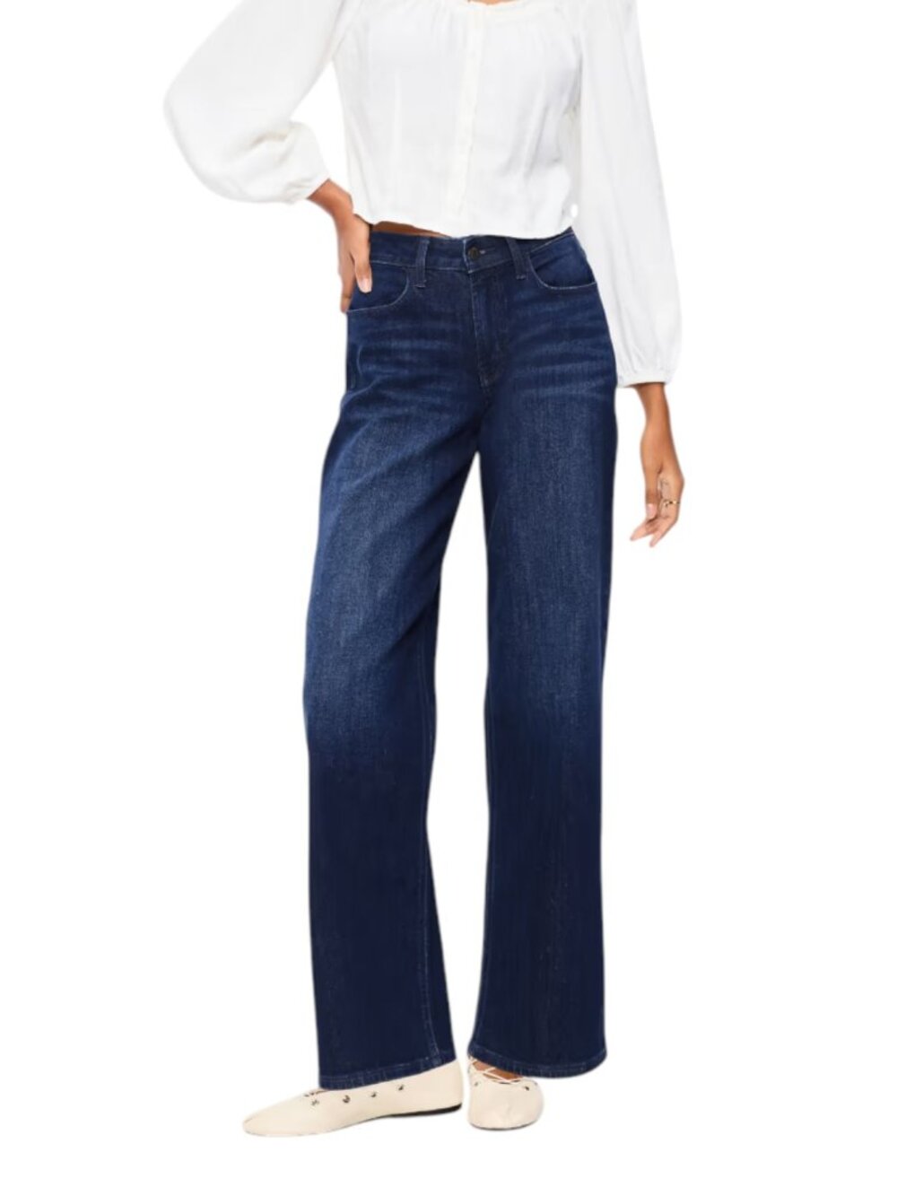 Old Navy High Rise Wow Wide Leg Jeans Size 2 Dark Wash River Shade
